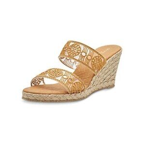 NWOB Andre Assous Anja Espadrille Sandals Sz 40 US 9.5 Brownish Gold Wedge